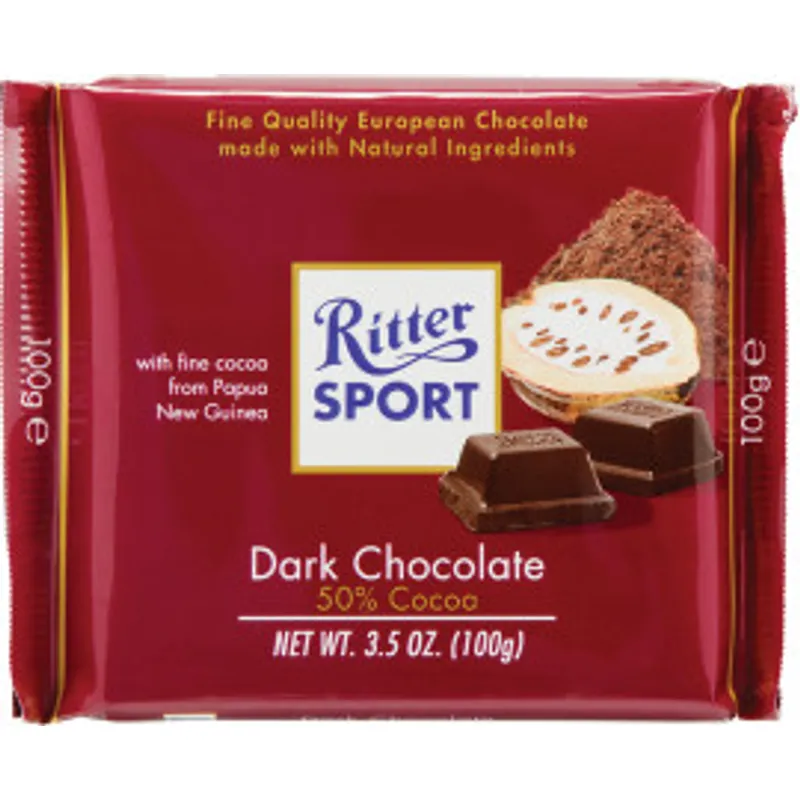 Ritter Sport 50% Dark Chocolate Bar view 1