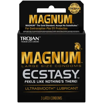 Trojan Magnum Ecstasy Condoms Large Size 3 ct