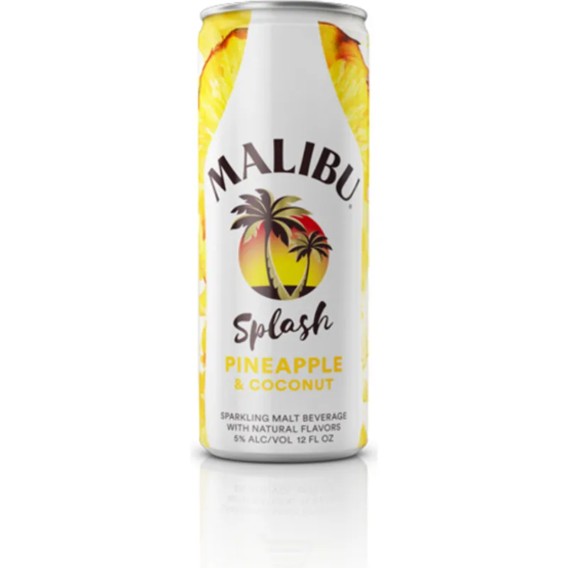 Malibu Splash Pineapple & Coconut Sparkling Malt Beverage view 1