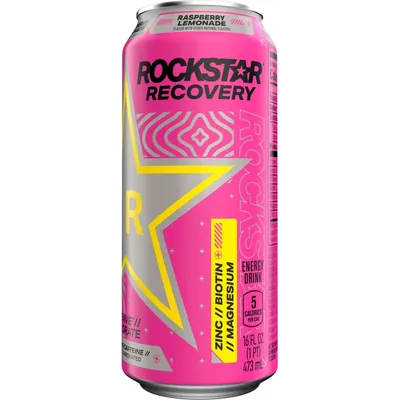 Rockstar Recovery Raspberry Lemonade Energy Drink Can 16oz Can