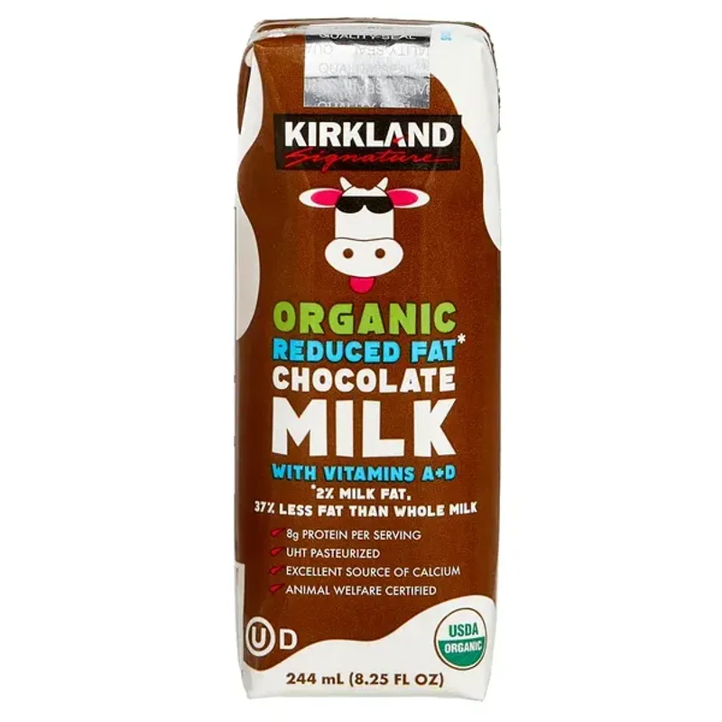 Kirkland Signature Organic Reduced Fat Chocolate Milk Carton view 1