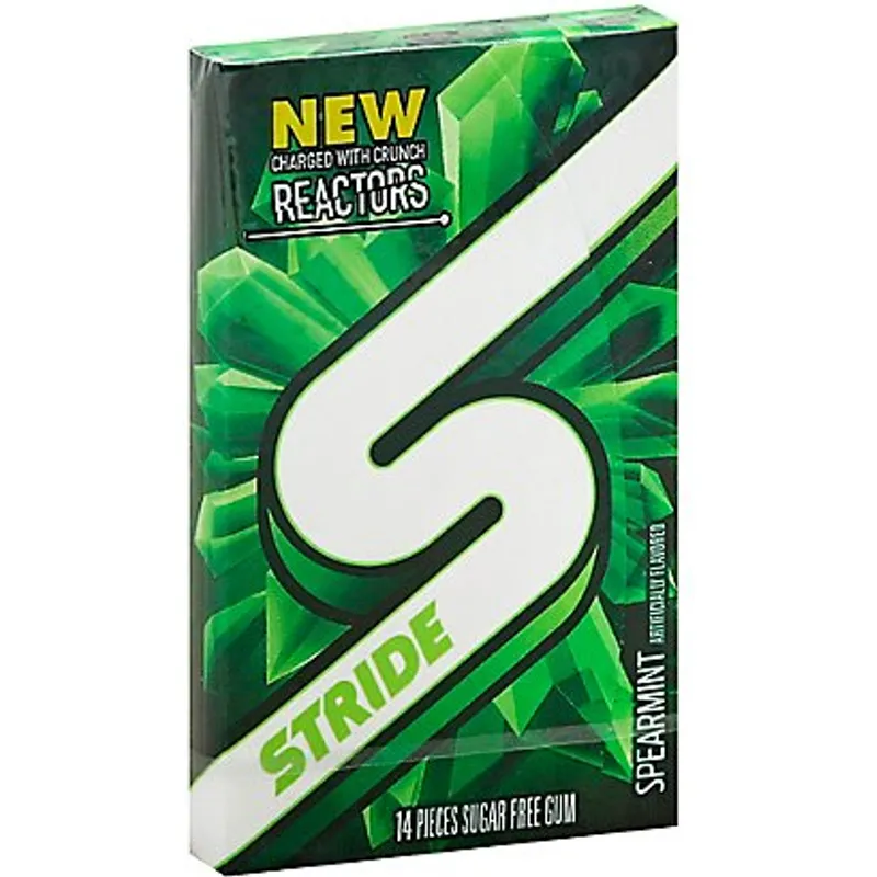 Stride Sugar Free Gum Spearmint Charged With Crunch Reactors view 1
