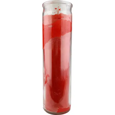 La Luz De Tu Fe Red Glass Candle 8.17 oz