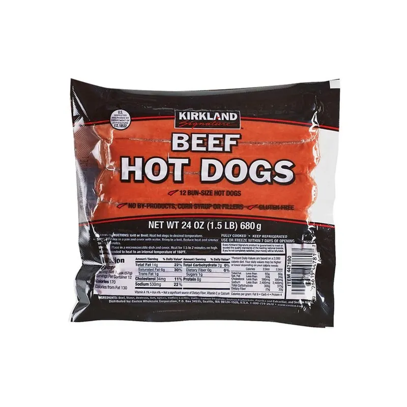 Kirkland Signature Beef Hot Dogs view 1