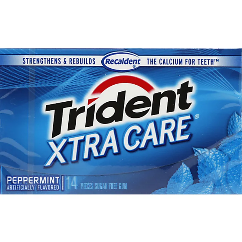 Trident Xtra Care Peppermint Chewing Gum view 1
