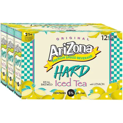 AriZona Hard Iced Tea Lemon 12 Pack 12 oz Cans