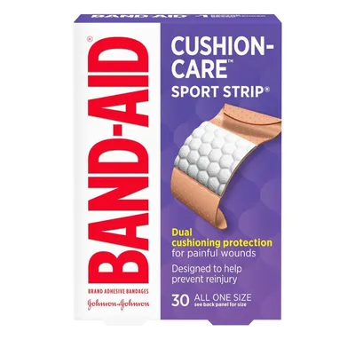 Band-Aid Cushion Care Extra Wide Sport Strips 30 ct Box