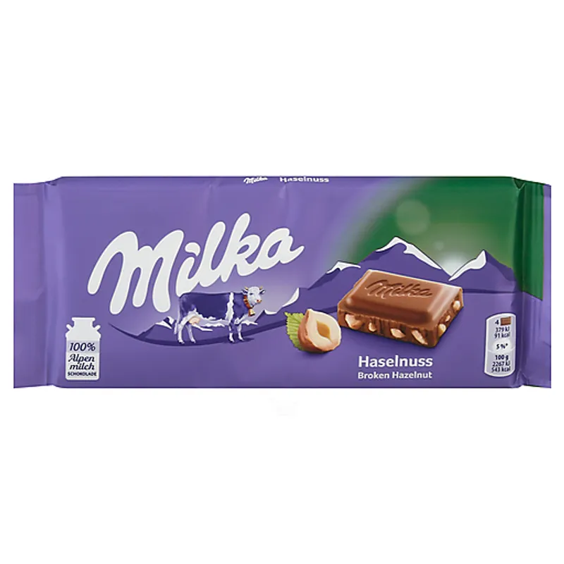 Milka Milk Chocolate with Whole Hazelnuts view 1