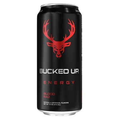 Bucked Up Blood Raz Energy Drink 16 oz Can