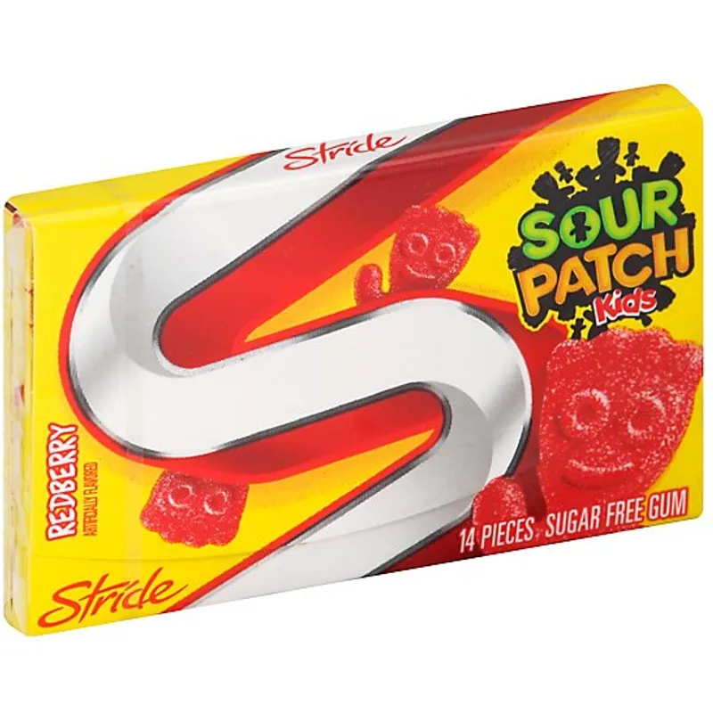 Stride Sugar Free Gum Sour Patch Kids Redberry view 1