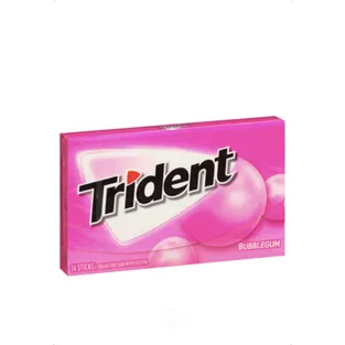 Trident Sugar Free Gum Bubblegum - with Xylitol Box