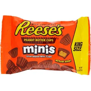 Reeses Peanut Butter Cups Candy King Size Minis Unwrapped Mini Cups