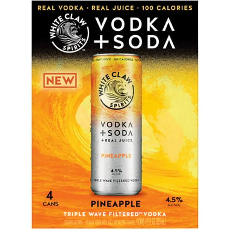 White Claw Spirits Vodka Soda Pineapple view 1