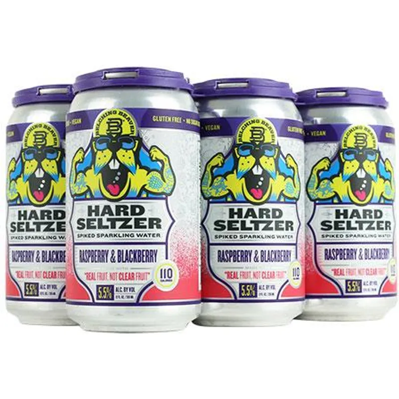 Belching Beaver Seltzer Raspberry & Blackberry view 1