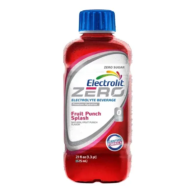 Electrolit Zero Fruit Punch Splash Electrolyte Beverage 21 oz Bottle