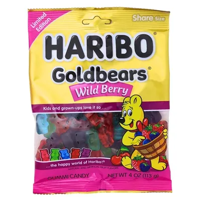 HARIBO Goldbears Wild Berry Gummy Bears 4 oz Bag