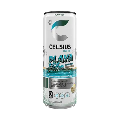 CELSIUS Playa Vibe Sparkling Piña Colada Energy Drink 12 oz Can