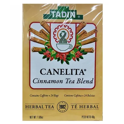 Tadin Canelita Cinnamon Tea Blend 1.69 oz 24 Pack Boxs