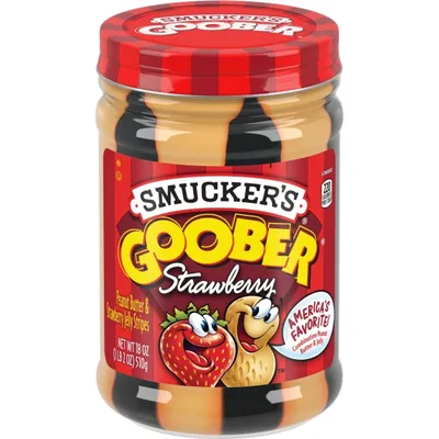 Smucker's Goober Peanut Butter and Strawberry Stripes 18oz Jar