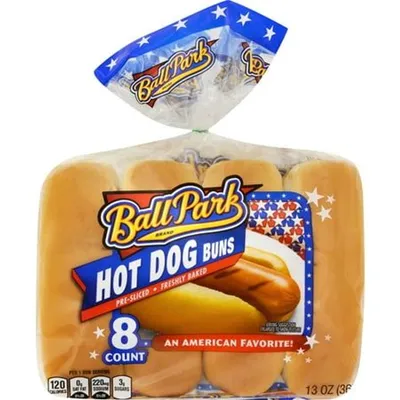 Ball Park White Hot Dog Buns 8 ct 14 oz Bag
