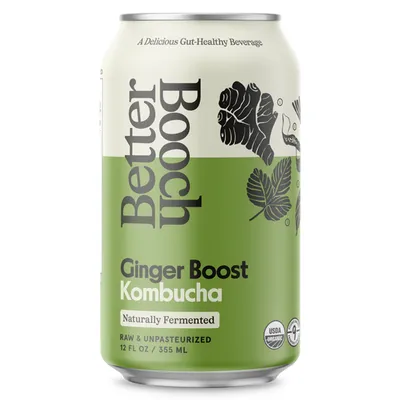 Better Booch Ginger Boost Kombucha 12 oz Can