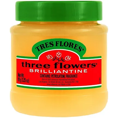 Three Flowers Solid Brilliantine 3.25 oz Jar