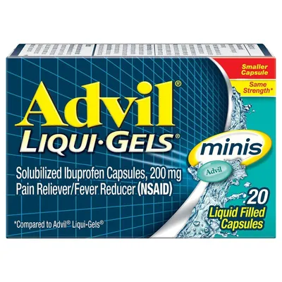 Advil Liqui-Gels Minis 200mg Ibuprofen 20 Count Box