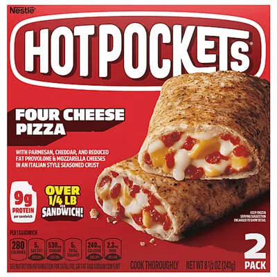 Hot Pockets Four Cheese Pizza 2-pack 8.5 oz Boxs