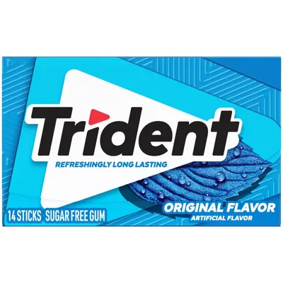 Trident Original Flavor Sugar Free Gum 14 Sticks 2.86 oz