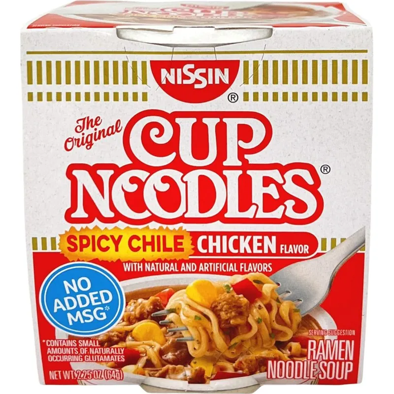 Nissin Spicy Chili Chicken Noodles Ramen Soup Cup view 1