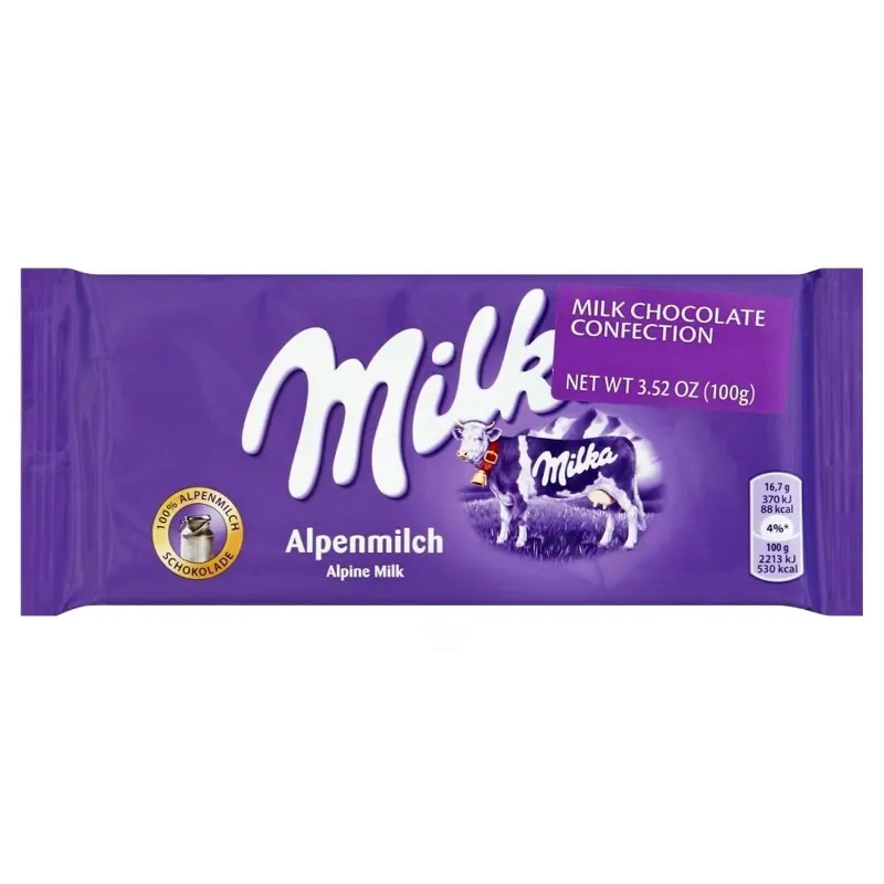 Milka Alpine Milk Chocolate Bar view 1