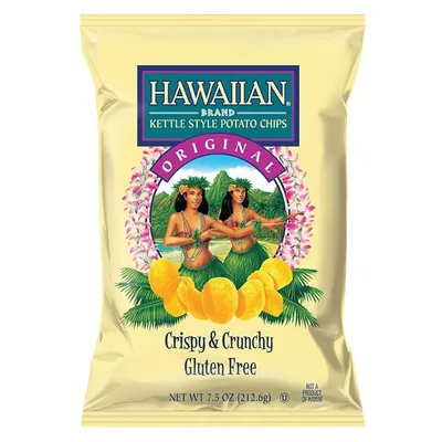 Hawaiian Original Kettle Style Potato Chips 7.5 oz Bag