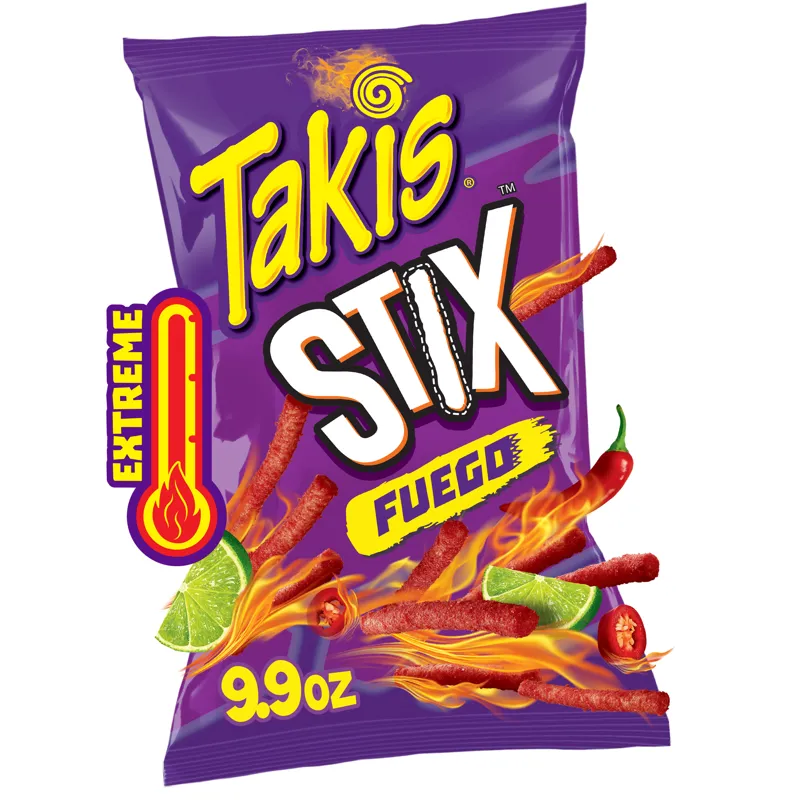 Takis Fuego Stix Hot Chili Pepper & Lime Corn Snack Sticks view 1