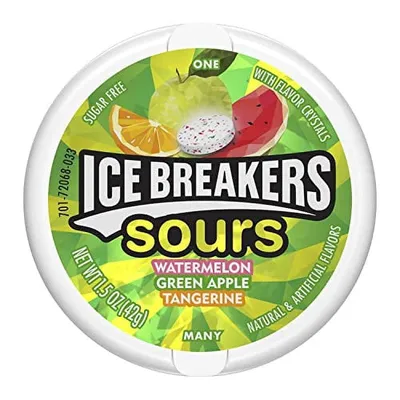 Ice Breakers Sours Watermelon, Green Apple, Tangerine 1.5 oz
