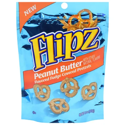 Flipz Peanut Butter Fudge Covered Pretzels 4.3 oz Bag