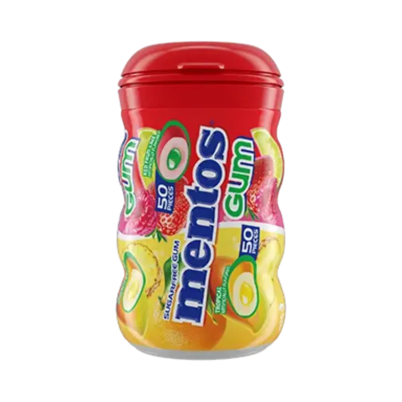 Mentos Sugar Free Red Fruit Lime & Tropical Gum view 1