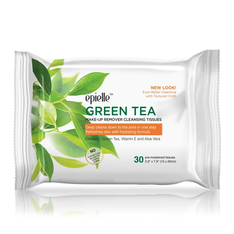 Epielle Green Tea Makeup Removal Facial Cleansing Wipes view 1