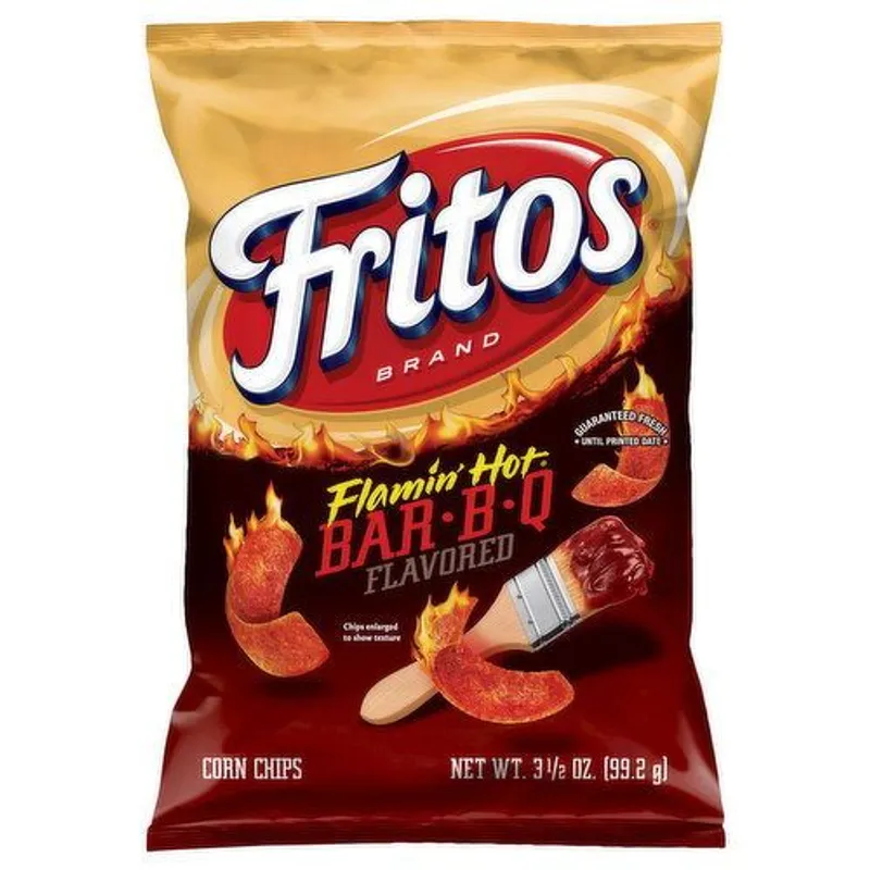 Fritos Flamin' Hot Bar-B-Q Flavored Corn Chips view 1