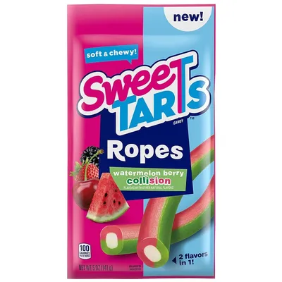 SweeTARTS Ropes Watermelon Berry Collision Candy 5 oz Bag
