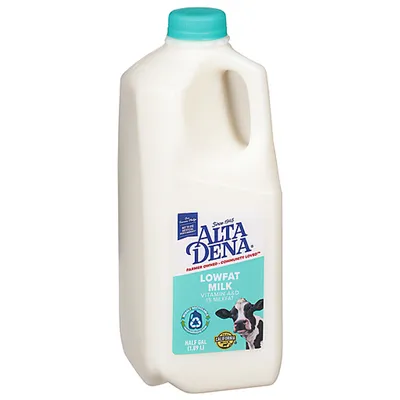 Alta Dena 1% Lowfat Milk Half Gallon 64 oz Carton