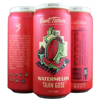 Owl Farm Watermelon Tajin Gose 4-pack (4 x 16 fl oz cans)