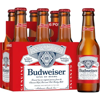 Budweiser American Lager 6 Pack 7oz Bottles