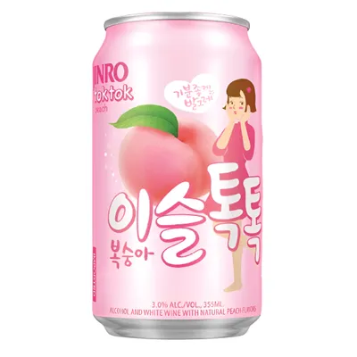 Jinro TokTok Peach 355 mL can