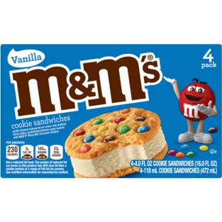 M&M's Vanilla Ice Cream Cookie Sandwich