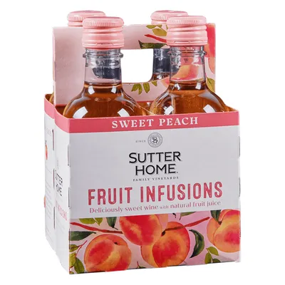 Sutter Home Fruit Infusions Sweet Peach 4 Pack 187 mL