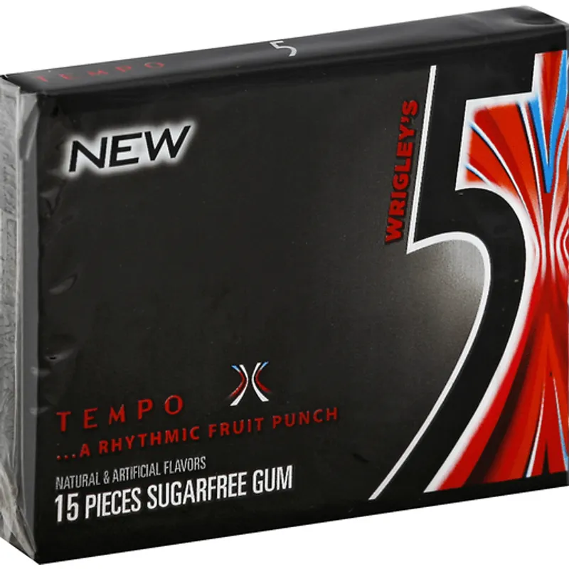 Wrigley's 5 Tempo Sugarfree Gum Fruit Punch Box view 1