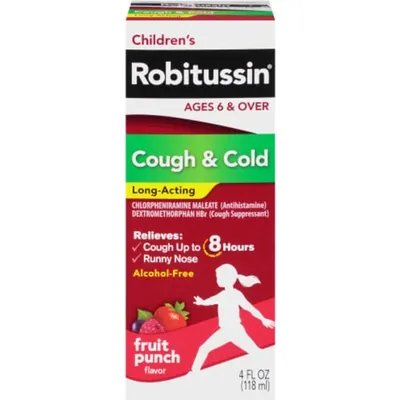 Robitussin Children's Fruit Punch Cough & Cold Relief Syrup 4 oz