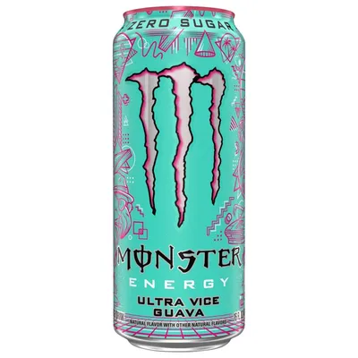 Monster Energy Ultra Vice Guava Zero Sugar 16 oz Can