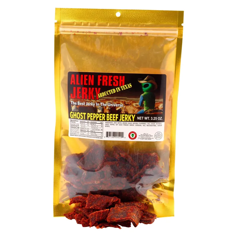 Alien Fresh Jerky Ghost Pepper Beef Jerky Bag view 1