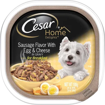 Cesar Home Delights Sausage Flavor with Egg & Cheese 3.5 oz Wet Dog Food